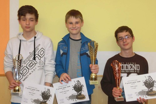 Trojice nejlepších. Zleva: Jakub Probošt, Vladislav Martyniuk, Jakub Loubal. (zdroj: DDM Boskovice) 